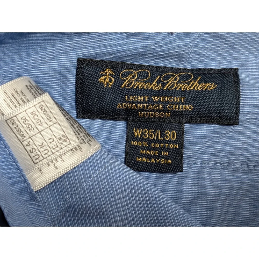 Brooks Brothers Pants Men's 35x30 Khaki Advantage Hudson Chino Flat Front Cotton